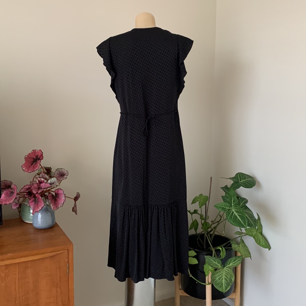 Jigsaw black midi wrap around dress - Picture 6 of 10